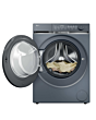 Haier HW100B14387GUU 10Kg 1400 Spin Washing Machine - A Energy Rated - H85 W60 D54.4