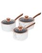 Tower T800061WR Marble & Rose Gold - 3 Piece Pan Set