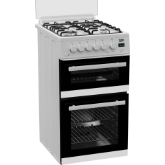 Beko EDG507W 50Cm Twin Cavity Gas Cooker - Lid - 54L Oven