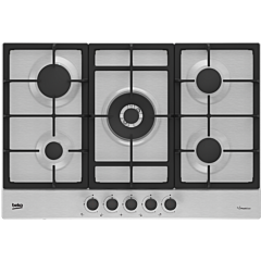 Beko HIAW75225SXE Gas Hob With Front Knob Controls - H46 W75 D51