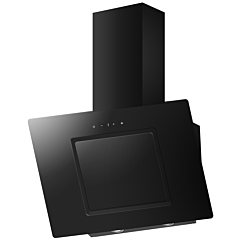 Cata ANG60BK 60Cm Black Angled Glass Hood - H49–77.5 W59.5 D34.8