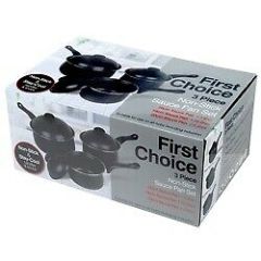 First Choice P120 3 Piece Black Induction Pan Set