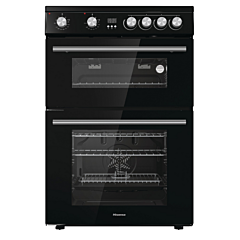Hisense HDE3211BBUK 60cm Double Oven Electric Cooker with Ceramic Hob - Black