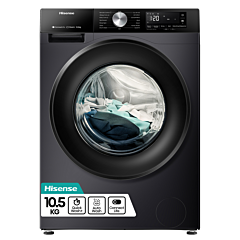 Hisense WF3S1043BB3 10.5Kg 1400 Spin Steam Washing Machine - A Energy Rated - H84.5 W59.5Xd 59