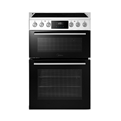 Midea MFO24EME4R118-W H 60cm Double Oven Cooker with Ceramic Hob - White
