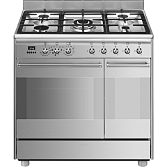 Smeg SCB92MX8 79.7Cm Dual Fuel Rangecooker With Double Oven And Gas Hob - Stainless Steel