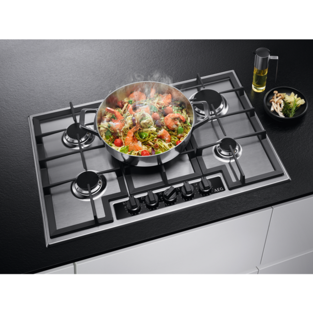 Aeg HGB75420YM Gas Hob - Step Power - H4.4 W74.5 D51