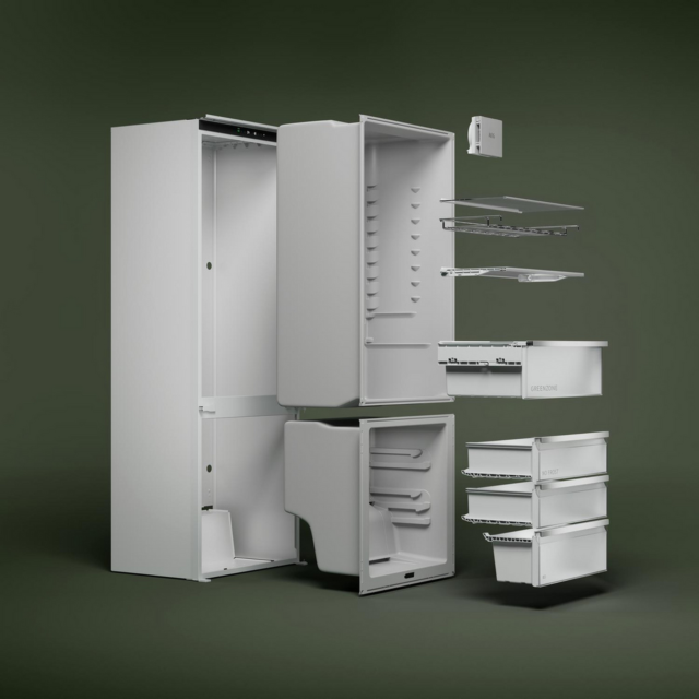 Aeg NSC6L185ES Built In 50/50 Low Frost Fridge Freezer - Sliding Hinge - E Energy Rated 