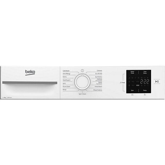 Beko BMN3WT3821W 8Kg 1200 Spin Washing Machine - B Energy Rated - H84.5 W60 D54.6