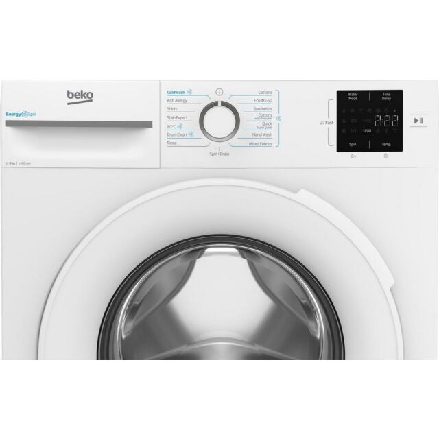 Beko BMN3WT3841W 8Kg 1400 Spin Washing Machine - A Energy Rated - H84.5 W60 D54.6