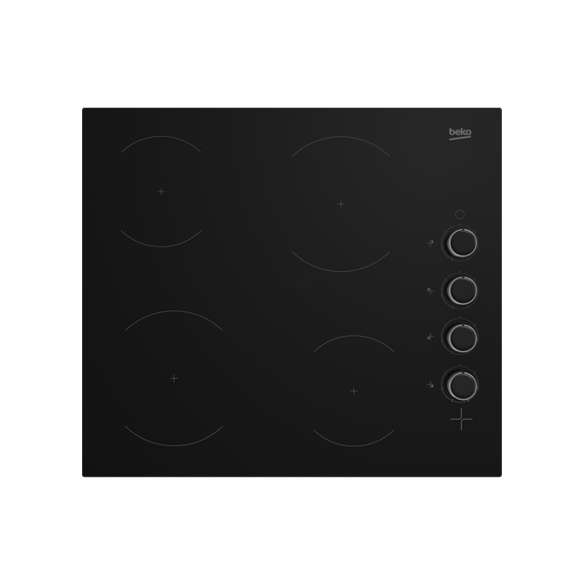 Beko CIHYV21B Ceramic Hob - Knob Controls - H3.7 W58 D51