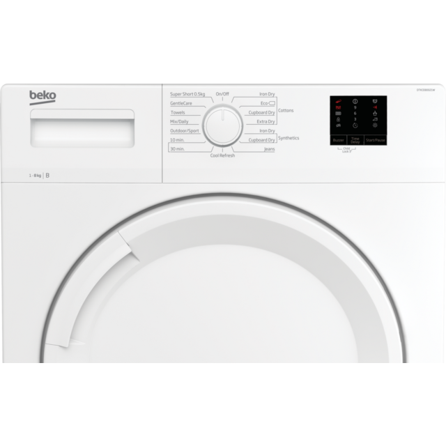 Beko DTKCE80021W 8Kg Condenser Tumble Dryer - H84.6 W59.7 D56.8