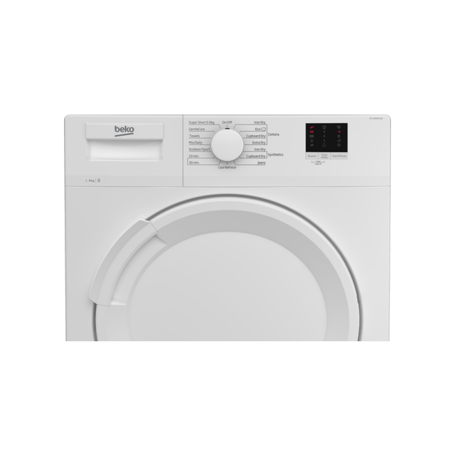 Beko DTLCE80041W 8Kg Condenser Tumble Dryer - Sensor Dry - B Energy Rated - H84.6 W59.7 D56.8