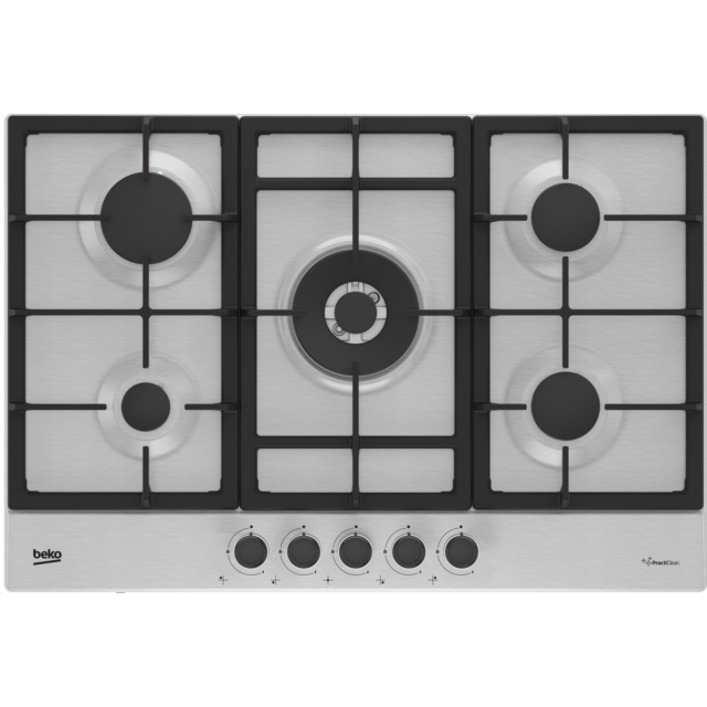 Beko HIAW75225SXE Gas Hob With Front Knob Controls - H46 W75 D51