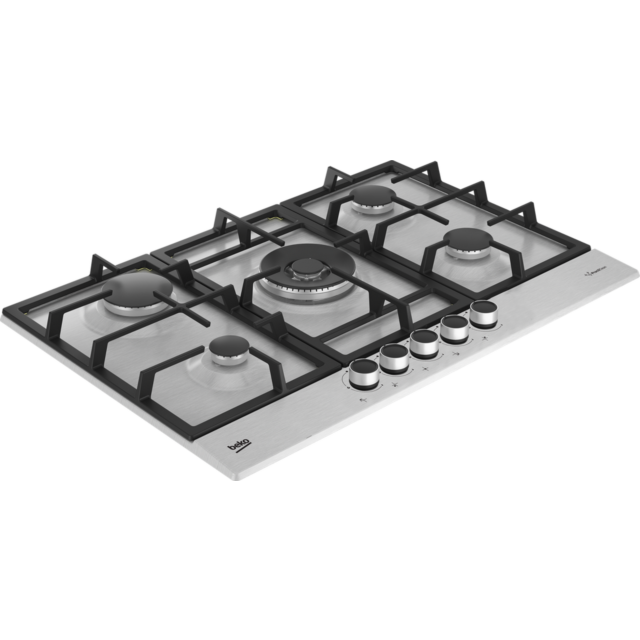 Beko HIAW75225SXE Gas Hob With Front Knob Controls - H46 W75 D51