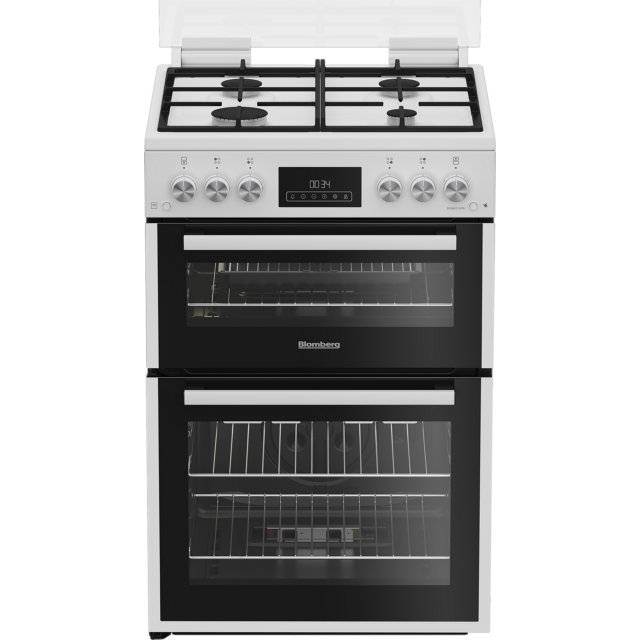 Blomberg GGRN655W 60Cm Double Oven Gas Cooker - Lid - Top 32L Main 72L