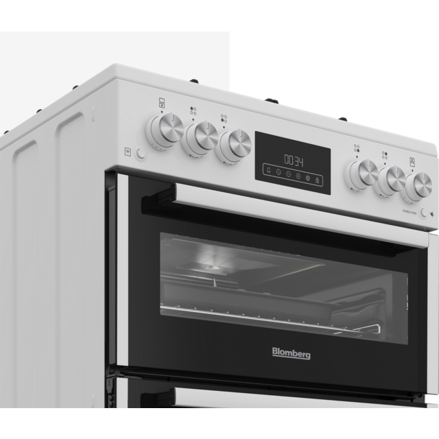 Blomberg GGRN655W 60Cm Double Oven Gas Cooker - Lid - Top 32L Main 72L