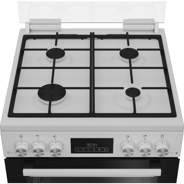 Blomberg GGRN655W 60Cm Double Oven Gas Cooker - Lid - Top 32L Main 72L