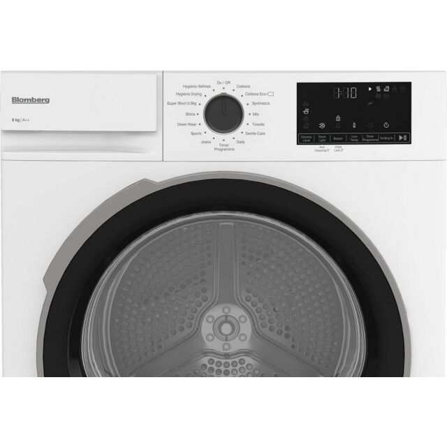 Blomberg LTA18320W 8Kg Heat Pump Tumble Dryer - A++ Energy Rated - H84.6 W59.8 D54.6