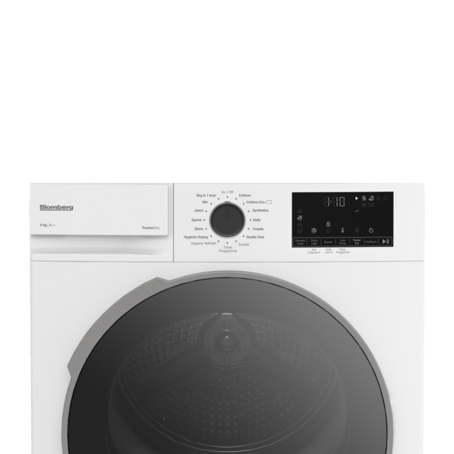Blomberg LTAH39420W 9Kg Heat Pump Tumble Dryer - A++ Energy Rated - H84.6 W59.8 D60.8