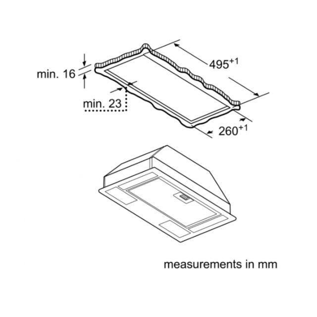 Bosch DLN53AA70B Serie 2 60Cm Canopy Hood - H20.8 W53.4 D30