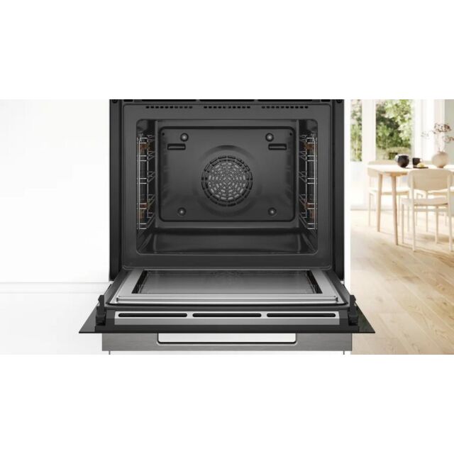 Bosch HMG7764B1B Series 8 Built In Electric Single Oven - Microwave - Pyrolytic - H59.5 W59.4 D54.8