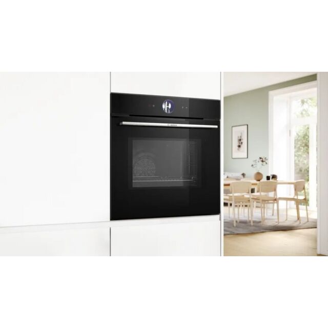Bosch HMG7764B1B Series 8 Built In Electric Single Oven - Microwave - Pyrolytic - H59.5 W59.4 D54.8