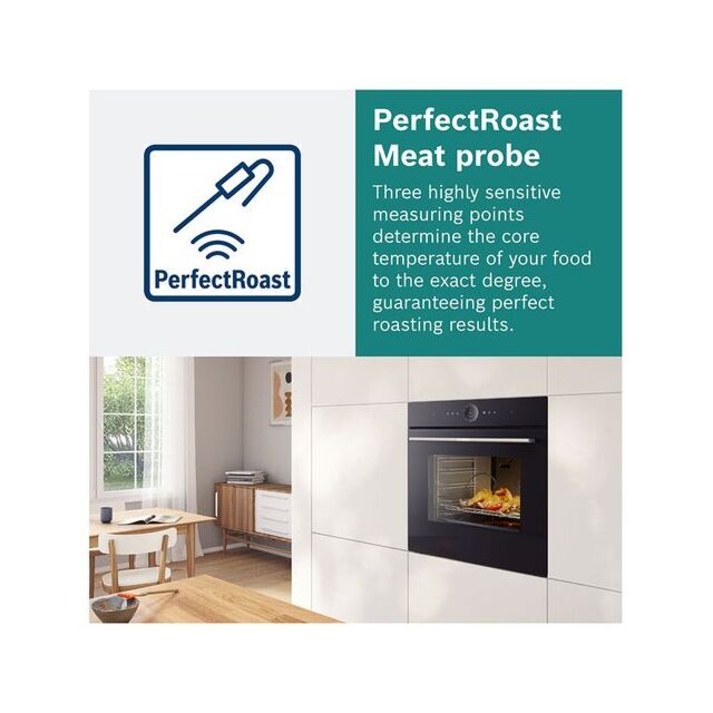 Bosch HSG7364B1B Series 8 Single Oven - Steam - Meat Probe - H59.5 W59.4 D54.8