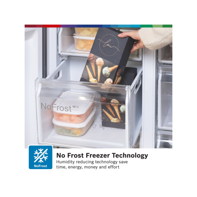 Bosch KFN96VPEAG Series 4 American Style Fridge Freezer - 