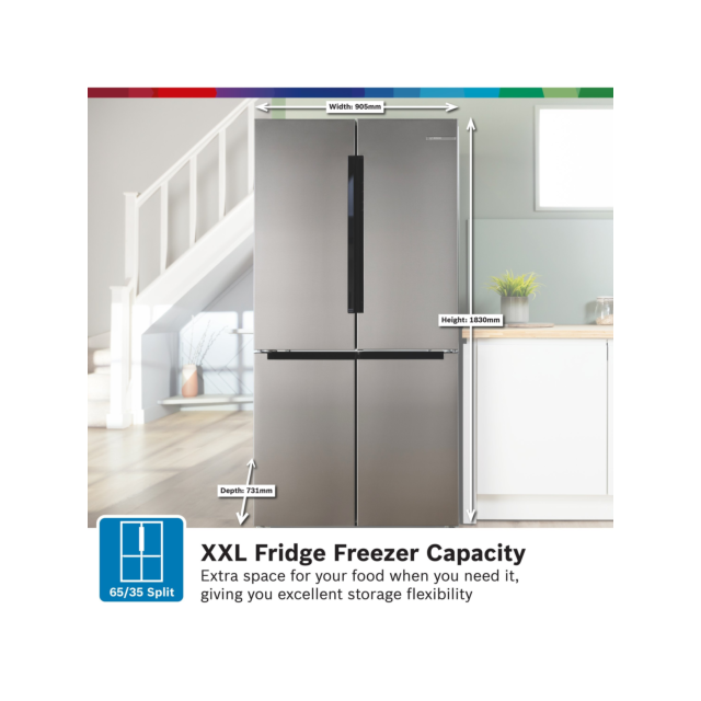 Bosch KFN96VPEAG Series 4 American Style Fridge Freezer - 