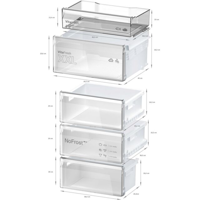 Bosch KGN392LAFG Series 4 - 70/30 No Frost Fridge Freezer - A Energy Rated - H203 W60 D66.5