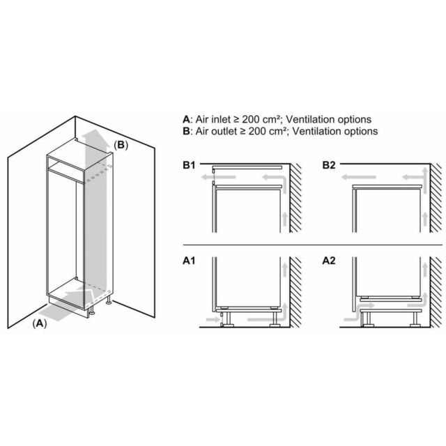 Bosch KIN85NSE0G Series 2 Built-In 50/50 Frost Free Fridge Freezer - Sliding Hinge - E Energy Rated