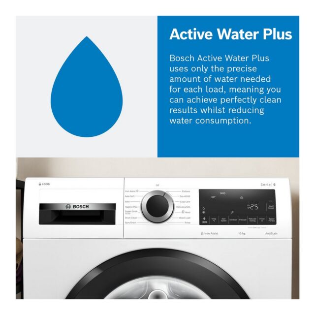 Bosch WGG24400GB Serie 6 9Kg 1400 Spin Washing Machine - A Energy Rated - H84.5 W59.8 D58.8