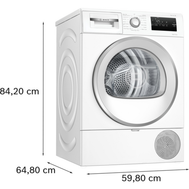 Bosch WTH85226GB Series 4 Heat Pump Tumble Dryer - A++ Energy Rated - H84.2 W59.8 D61.3