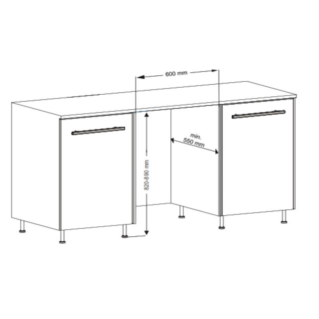 Cata FZBU60E Built Under Static Freezer - 93L - E Energy Rated - H81.5 W59.5 D54.8