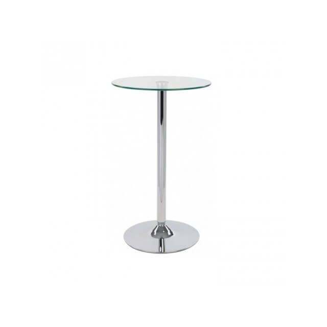 Df Sales 055 Como Poseur Round Table - Round Base - Clear Glass - 60X60