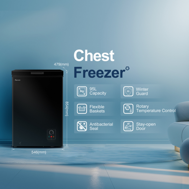 Fridgemaster MCF96EB 95L Freestanding Chest Freezer - H85.4 W54.6 D47.9