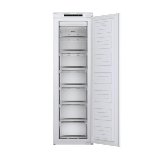 Haier HAUN518EWK Tall Built In Frost Free Freezer - 200L - Sliding Hinges - E Energy Rated - H176.9 