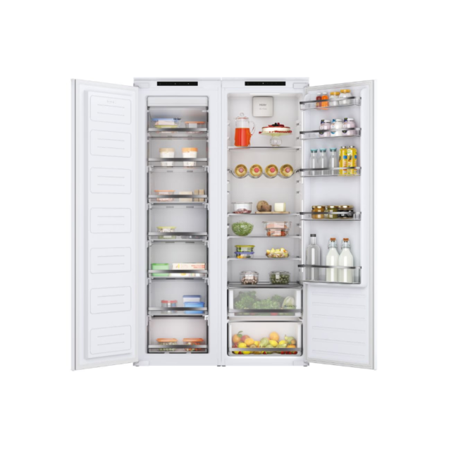 Haier HAUN518EWK Tall Built In Frost Free Freezer - 200L - Sliding Hinges - E Energy Rated - H176.9 
