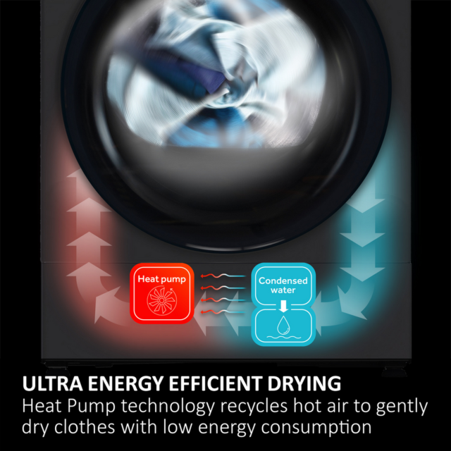 Haier HD90-D357AGU1-U X Series 5 Plus Hd90 D357agu1-Uk Wifi-Enabled 9 Kg Heat Pump Tumble Dryer - A+