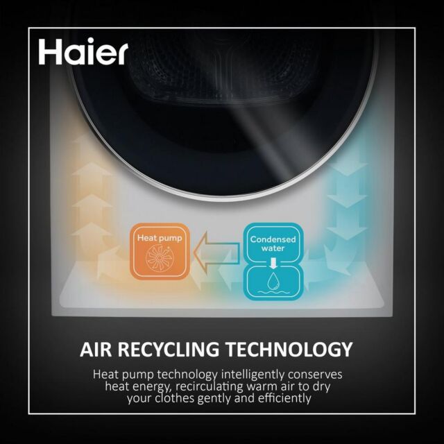 Haire HD90-A3959 9kg Heat Pump Tumble Dryer - White