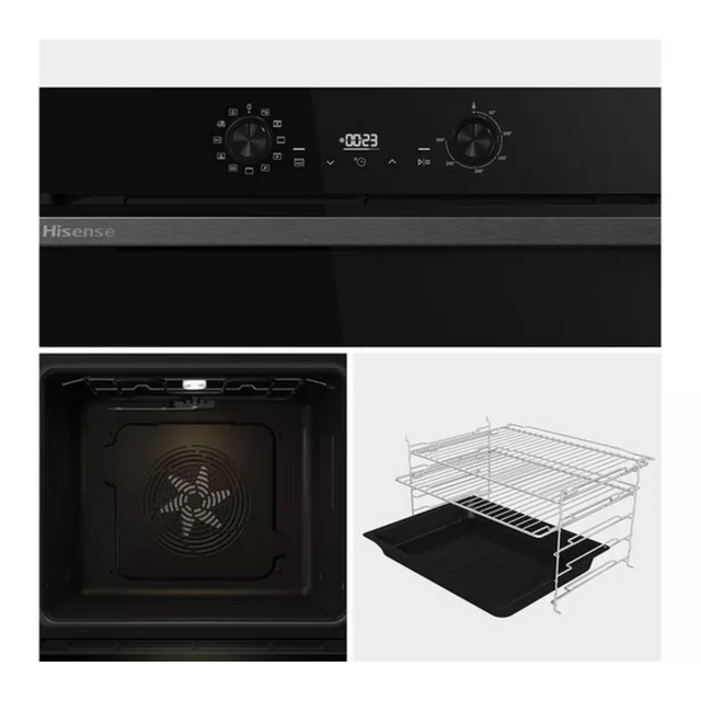 Hisense BI622ABPGUK Built In Electric Single Steam, Plug & Play Oven - H59.5 W59.5 D56.4