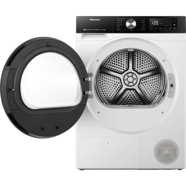 Hisense Dh3s802bw3 3S Series Wifi-Enabled 8Kg Heat Pump Tumble Dryer - White