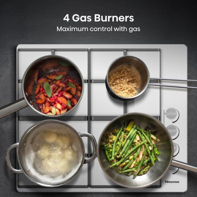 Hisense GM642XHS 4 Burner Gas Hob - H8.9 W60 D52