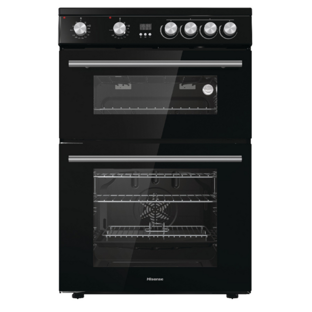 Hisense HDE3211BBUK 60cm Double Oven Electric Cooker with Ceramic Hob - Black