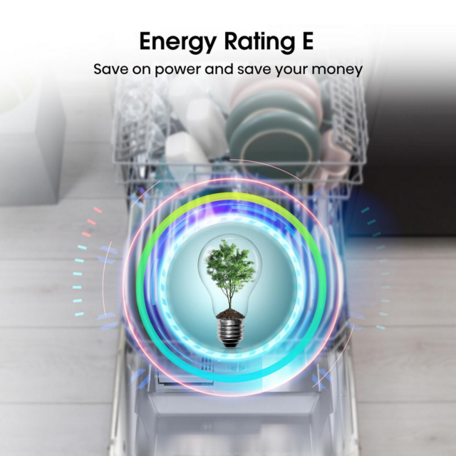 Hisense HS523E15WUK Slimline Dishwasher - 10 Place Settings - Top Rack - E Energy Rated 