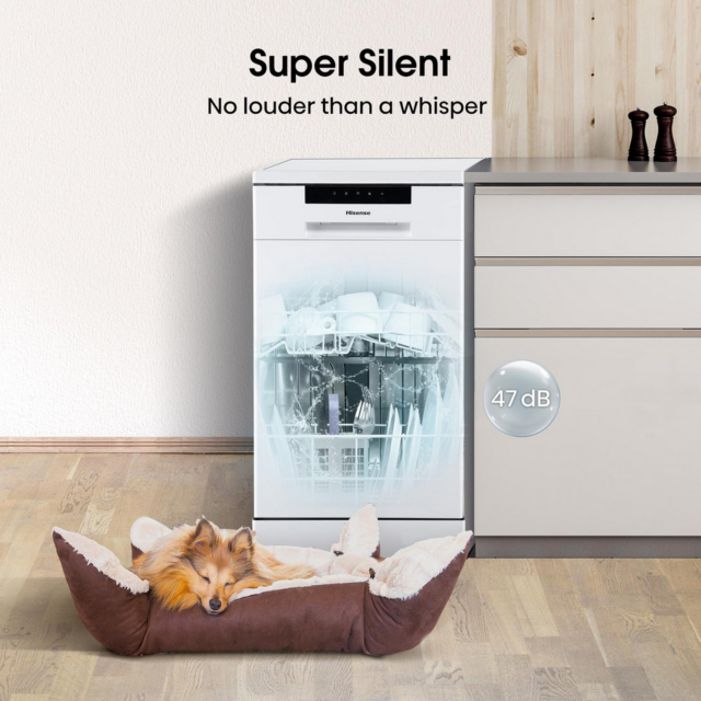 Hisense HS523E15WUK Slimline Dishwasher - 10 Place Settings - Top Rack - E Energy Rated 