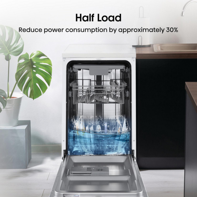 Hisense HS523E15WUK Slimline Dishwasher - 10 Place Settings - Top Rack - E Energy Rated 