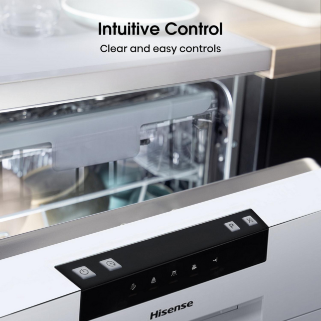 Hisense HS523E15WUK Slimline Dishwasher - 10 Place Settings - Top Rack - E Energy Rated 