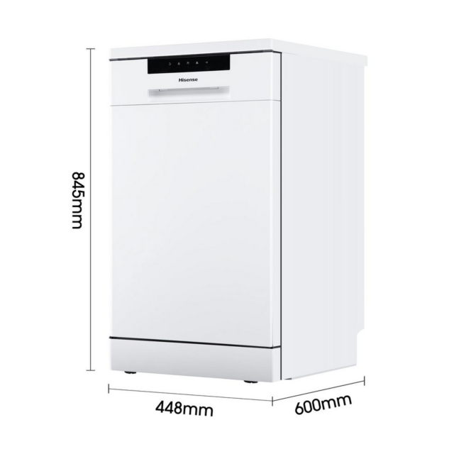Hisense HS523E15WUK Slimline Dishwasher - 10 Place Settings - Top Rack - E Energy Rated 